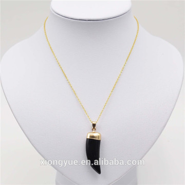 black agate pendent light weight gold necklace set