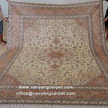 9'x12' Handwoven Vintage Oriental Silk Carpet