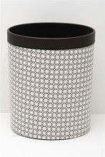 Plastic Leather Medium Semi Round Trash Can Wastebin 9L