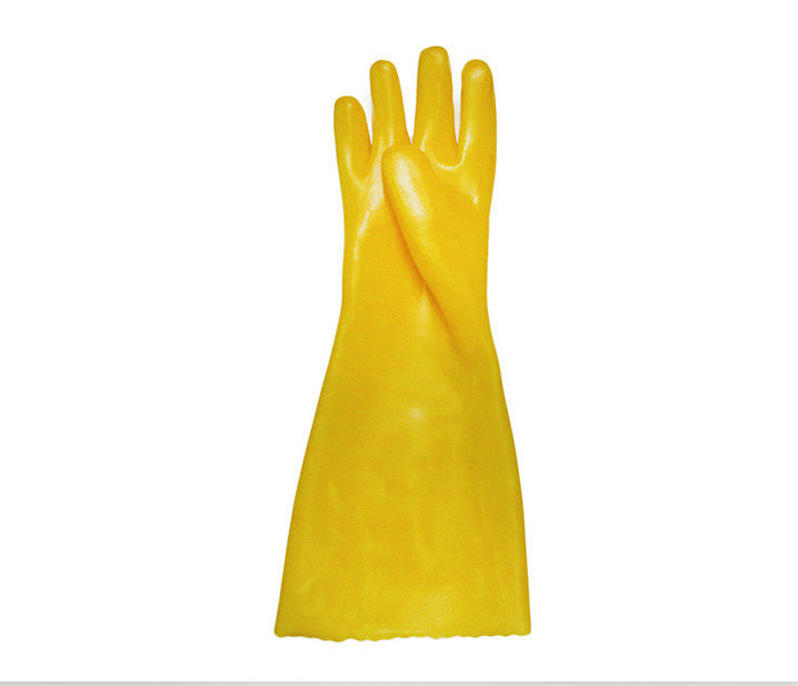 Luvas de acabamento arenoso anti-químico amarelo 45cm