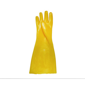 Guanti chimici rivestiti in PVC giallo 18 pollici