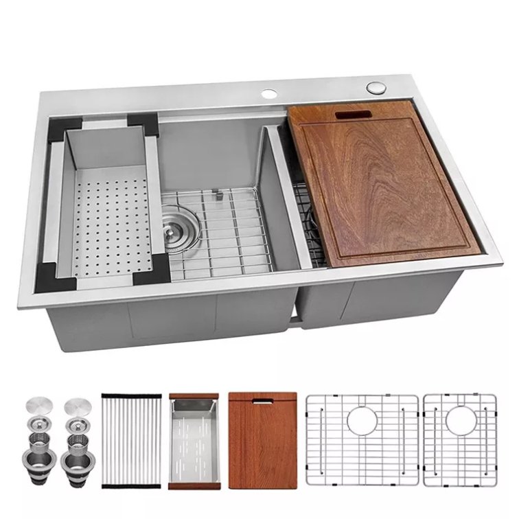 LEDGE Multifunzione Multifunzione fatta a mano Sink Topmount