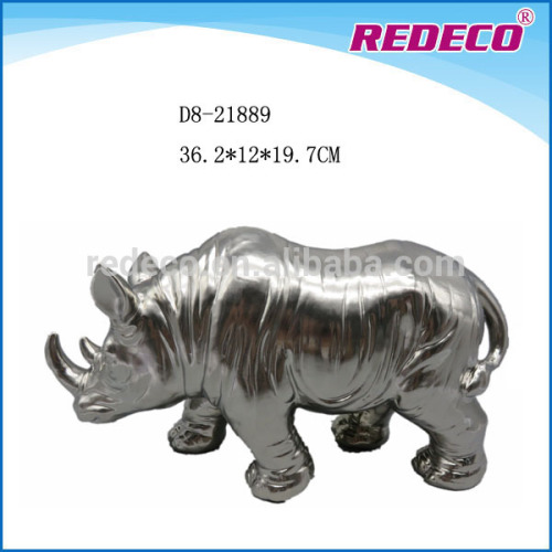 Ceramic rhino statue for home decoration
