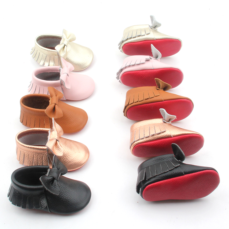 Soft Leather Baby Tassel Shoes newborn 