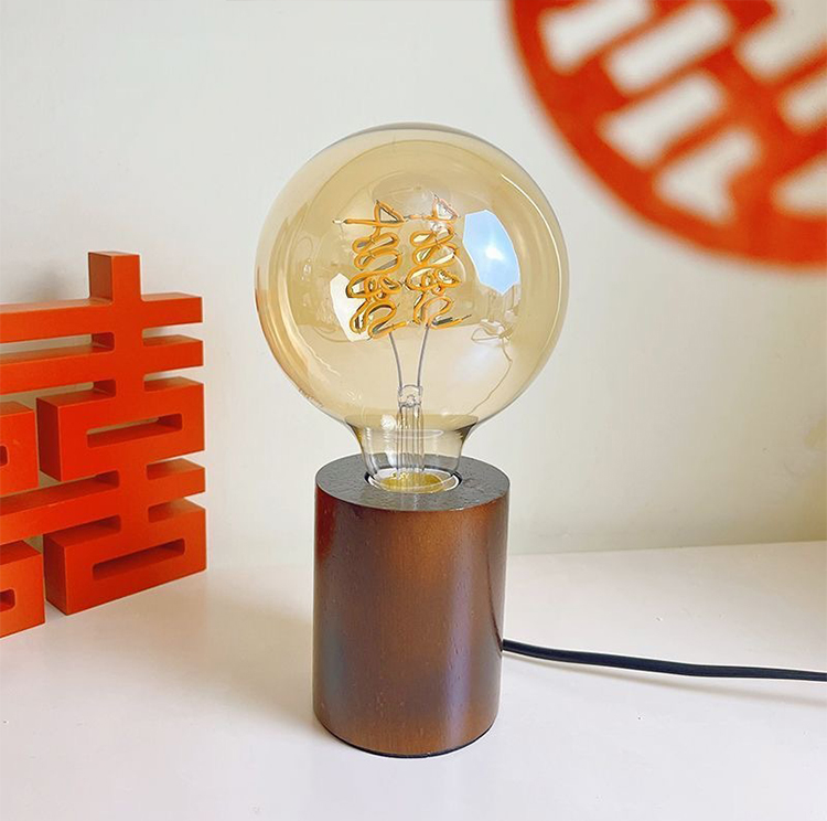 220V Dimmable New Soft Spiral LED Filament Bulb G125 Vintage Love Heart Letter Text Filament Decoration Bulb Light