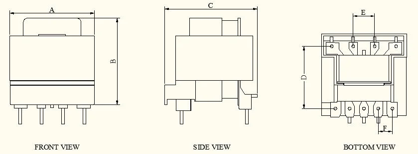 Vente à chaud Transformateur de flyback à basse fréquence à chaud EI28 Transformateur de type sec pour les équipements audio et vidéo