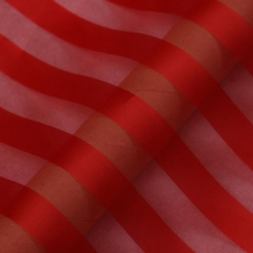 Satin Stripe Chiffon Silk Fabric 12 MM - Factory Direct