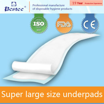 large size disposable absorbent fluff underpads