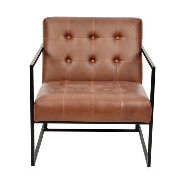Hot sale durable custom living room furniture modern lounge chair leather leisure chair with metal leg