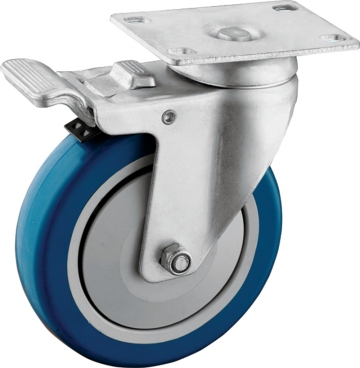 Medium Duty PU Wheel Casters with Full Brake