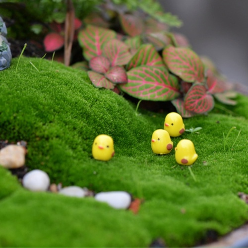 Cartoon 3D Kawaii Animal Yellow Chicken Miniature Artificial DIY Craft Faicy Garden Abbellimento fatto a mano