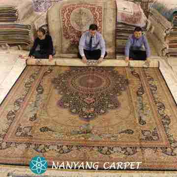10'x14' Hand Knotted Silk Iranian Qum Carpet