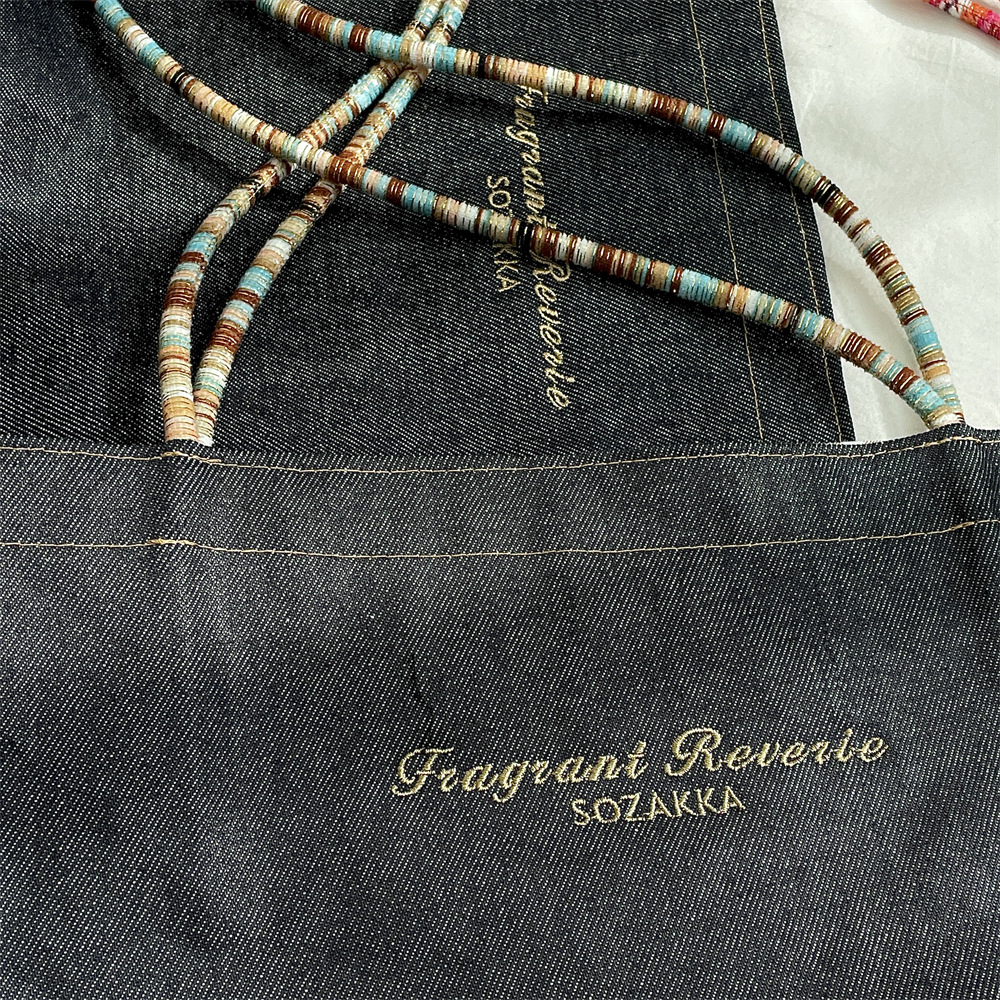 黒いデニムトートバッグ black denim tote bag