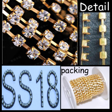 SS18 gold plating Round Cup Chain roll chaton chain