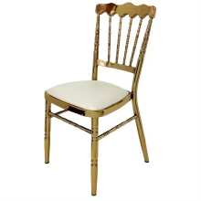 Factory Direct Stackable Metal Gold Wedding Banquet Chiavari Tiffany Chairs with Cushions