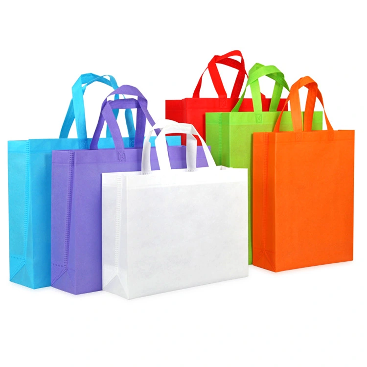 Ineo-H075 Heavy Duty Recycle Grocery Custom Printed Reinforced Handle Tote Bag Non-Woven Shopping Bag