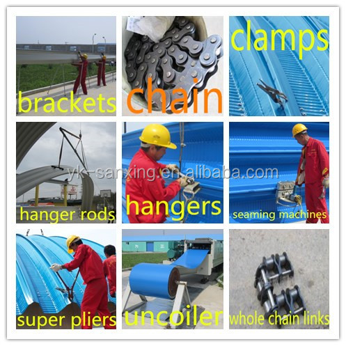 Sanxing curving roof k q Span panel Arch roofing Roll Forming Machine for steel buildings Sewing Machine included.
