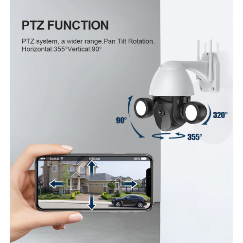 Caméra de projecteur de cour de sécurité étanche extérieure Wifi