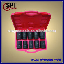 10pcs 1" Heavy Duty Impact Socket Set Metric size socket kit