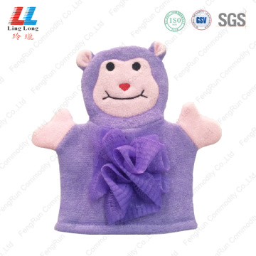 Purple animal children bath gloves shower