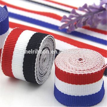 Professional Manufacture stripe material Eco Friendly double faced satin ribbon