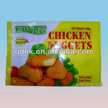 three side seal frozen fried food packaging bag