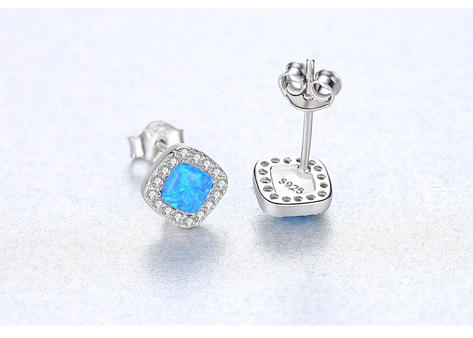 S925 Silver European Style CZ Opal Stud Earrings