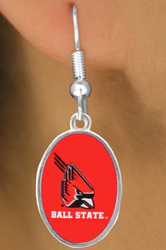 Lead, Cadmium, & Nickle Free Ball State University "Cardinals" Logo Earring College Jewelry