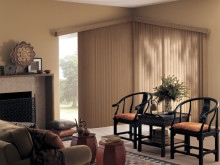 Brown Fabric Vertical Blinds