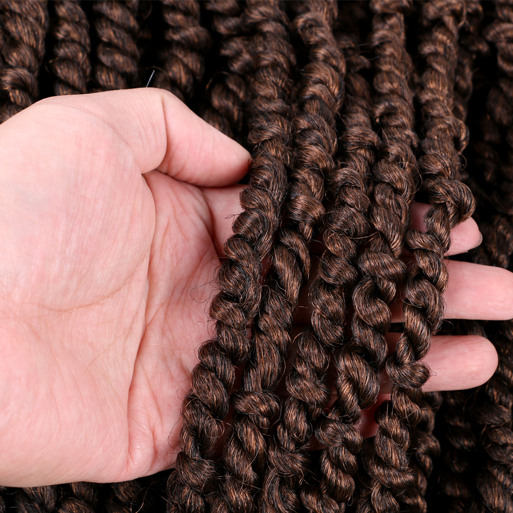 Pre-twisted Passion Twist Crochet Hair Extensions Ombre Color Pre Twist Passion Water Wave Braiding Hair Synthetic Fiber
