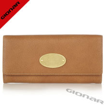 Brown Gionar Ladies Leather Wallets , Vintage Women Leather Purse