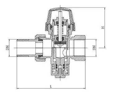 Three-Way Male Thread Nickel Plated Brass Radiator Valve