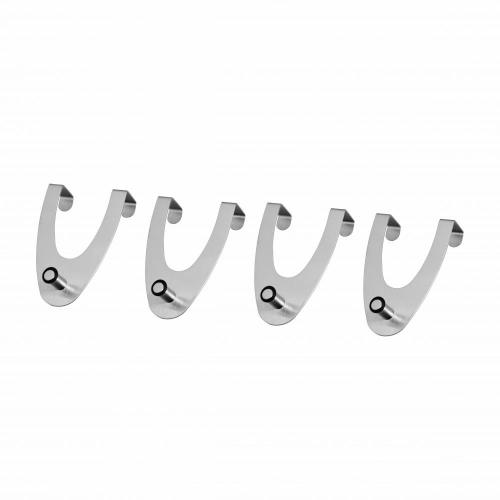 set/4 stainless steel over the door hook