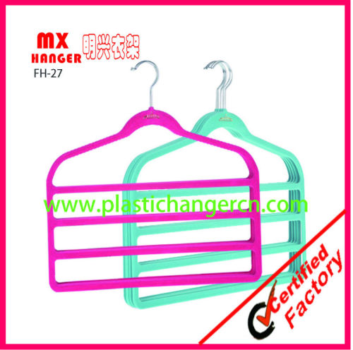 High quality velvet scarf hanger, non slip plastic clothes hanger