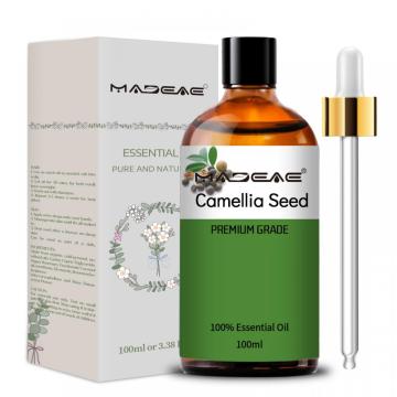 Aceite de semilla de camelia orgánica pura natural al por mayor Aceite de camelia para el cuidado de la piel