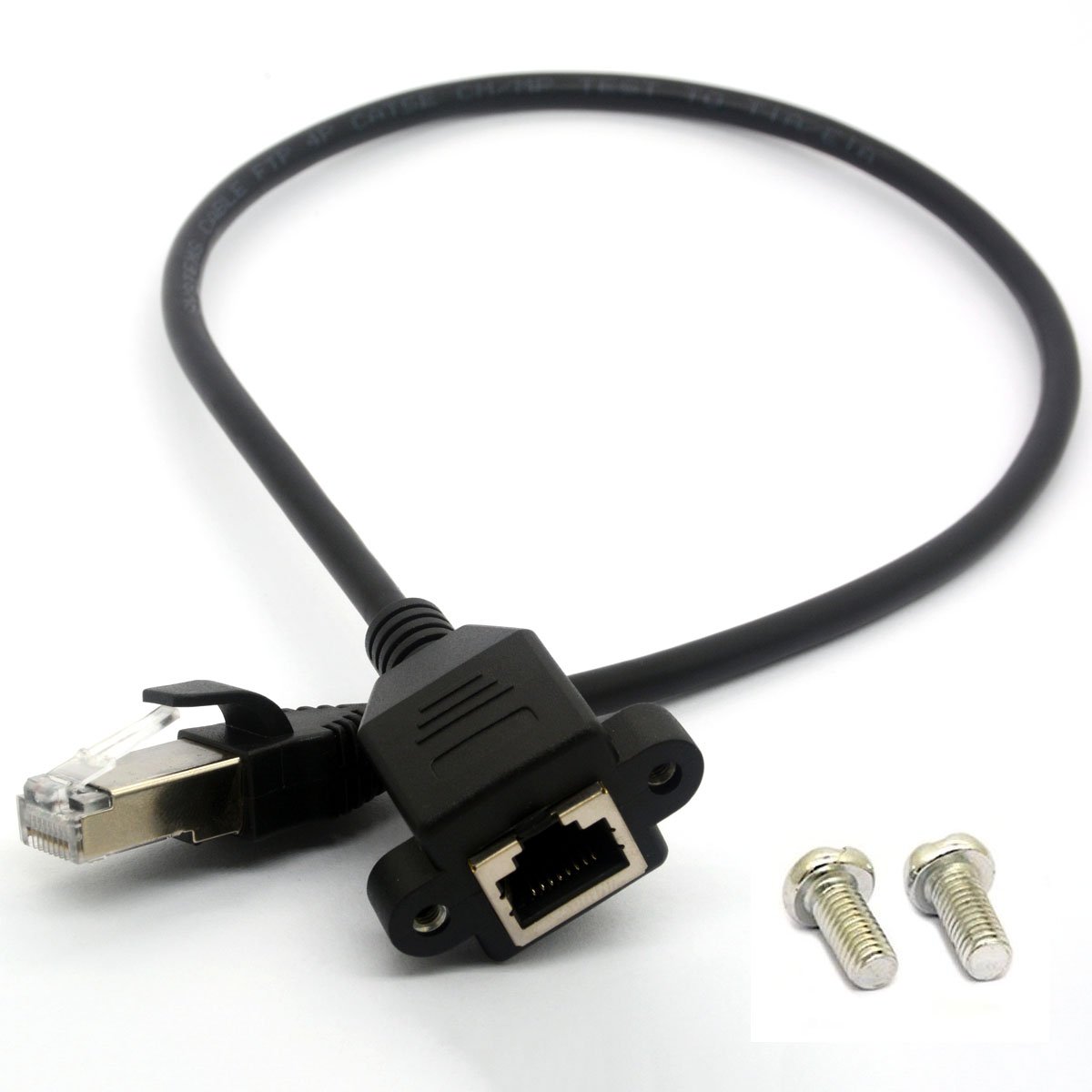CAT5  Cat6 RJ45 Male to Female Screw Panel Mount Ethernet  Network Extension Cable