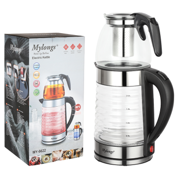 My Longs Electric Kettle 2L - Glass Kettle Tea Maker Boil Water Cordless