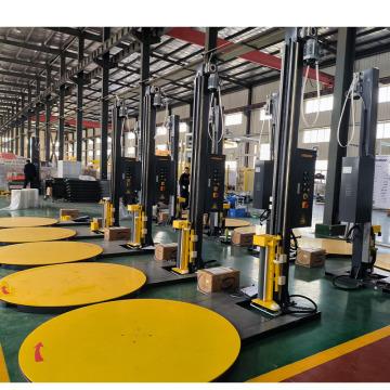 Automatic rotary turntable wrapping line