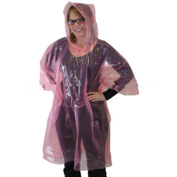 Transparent Colorful Disposable Adult Rain Ponchos