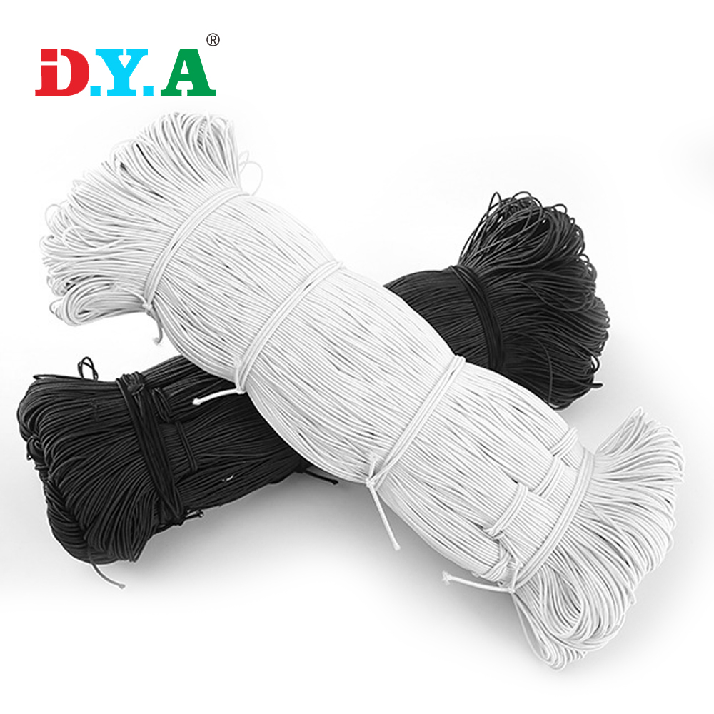 Custom high quality 3 mm elastic rope cord colorful black 2 MM 3 MM round elastic rope