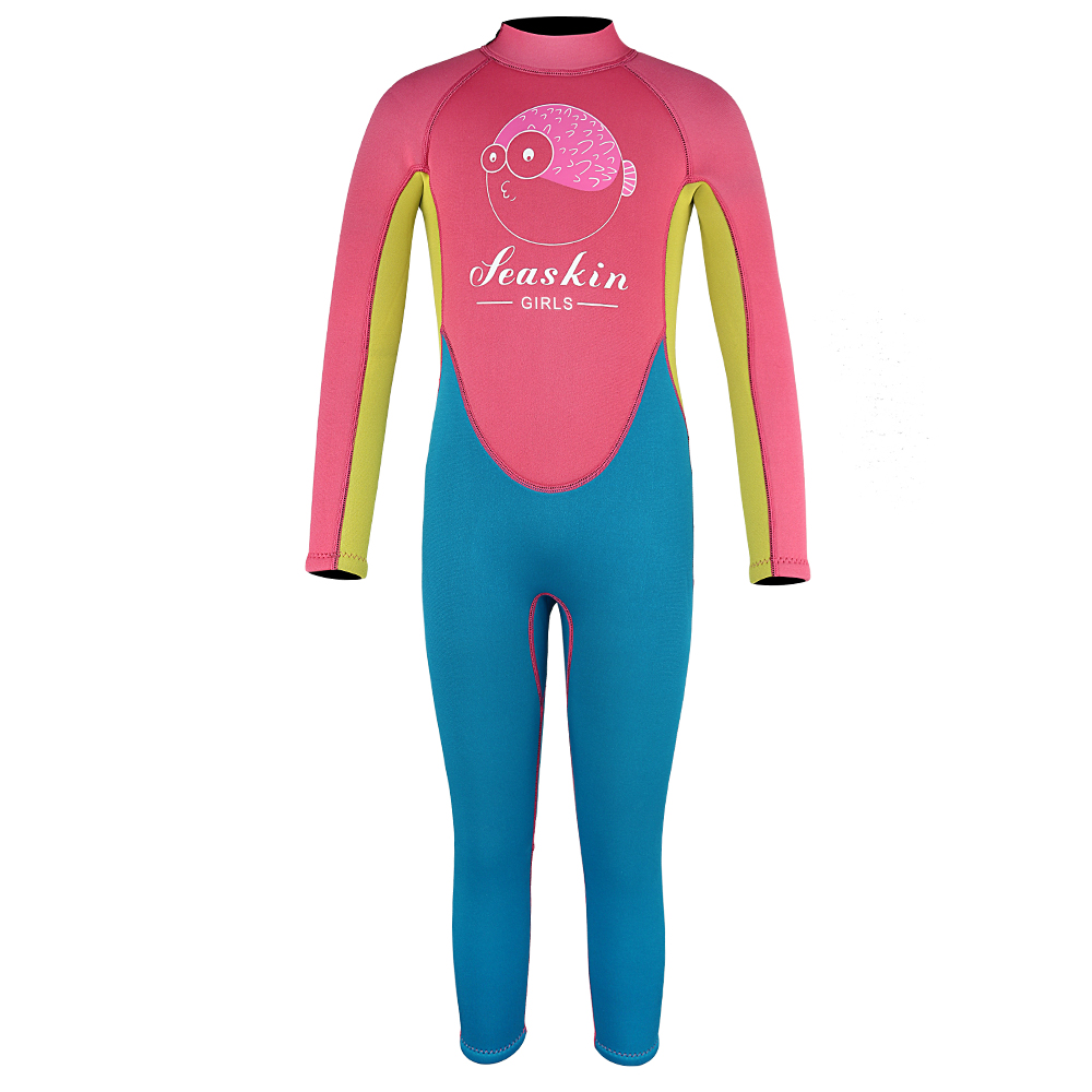 Seaskin Girls Back Reißverschluss ein Stück Neoprene Fullsuits