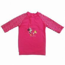 Girls' Rashguards, Printed Fabric, 3/4 Sleeves, Disney Licensed, UPF50+