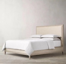 Modern Solid Oak Double Bed with Footboard - French Contemporary Design