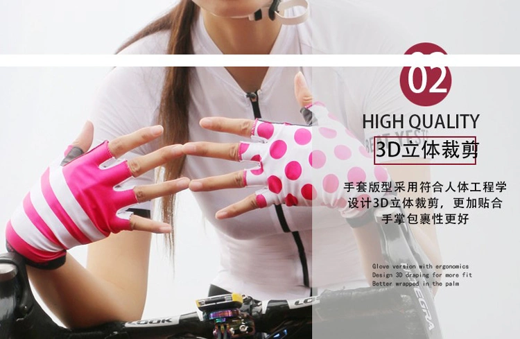 High Quality Women Half-Finger Nylon Bike Motorcycle Gloves