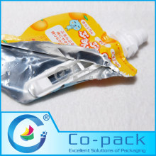 Plastic Stand up Reusable Juice Drink Packaging Pouch with Spout
