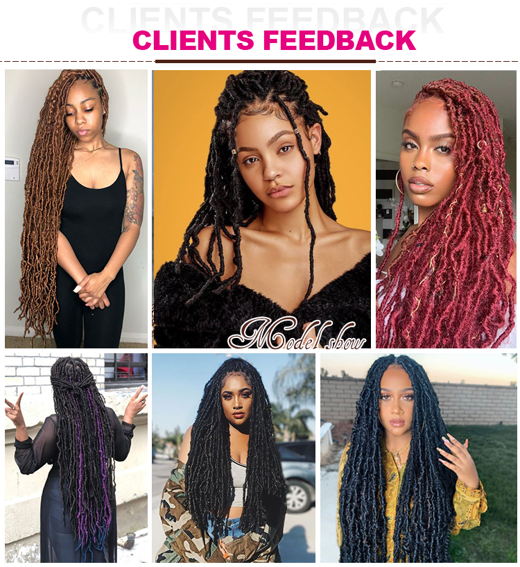 Red Blue Purple Cheveux Ombre 24Inch Synthetic Wholesale Extensions Lock BONA LOC Handmade Faux Locs Braids Crochet Hair