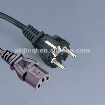 Europe VDE Standard Power Cord Plug with IEC320 C13 Connector