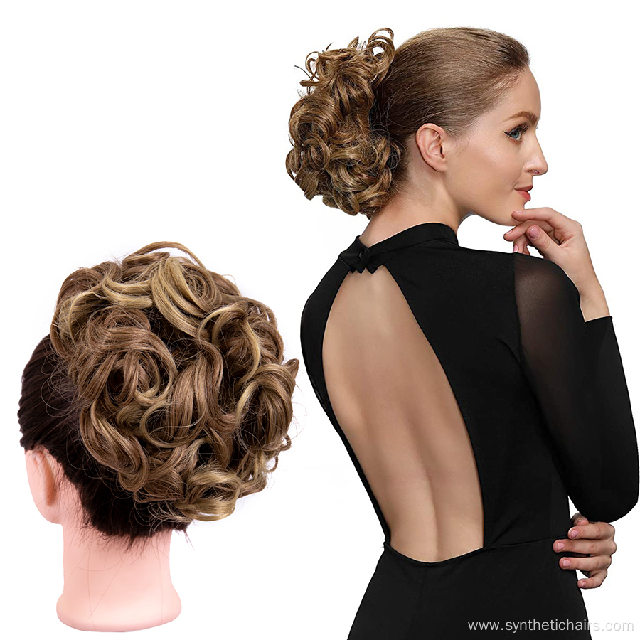 Curly Dish Chignon Bun Extension In Hair Piece