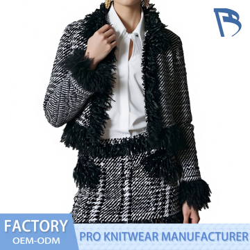 Striped college style knitted top