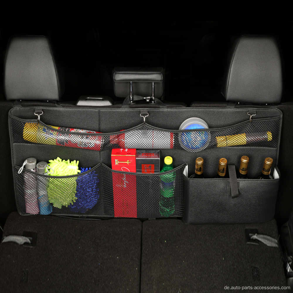 Auto -Kofferraum -Backseat -Organizer Leder Car Organizer faltbar